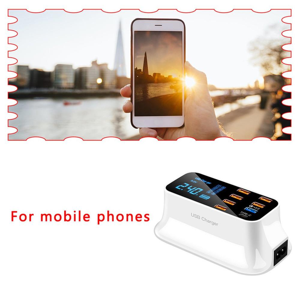 Brand 8 porte hurtigopladning 3.0 usb-oplader til android iphone-adapter 18w pd 3.0 telefon tablet hurtigoplader
