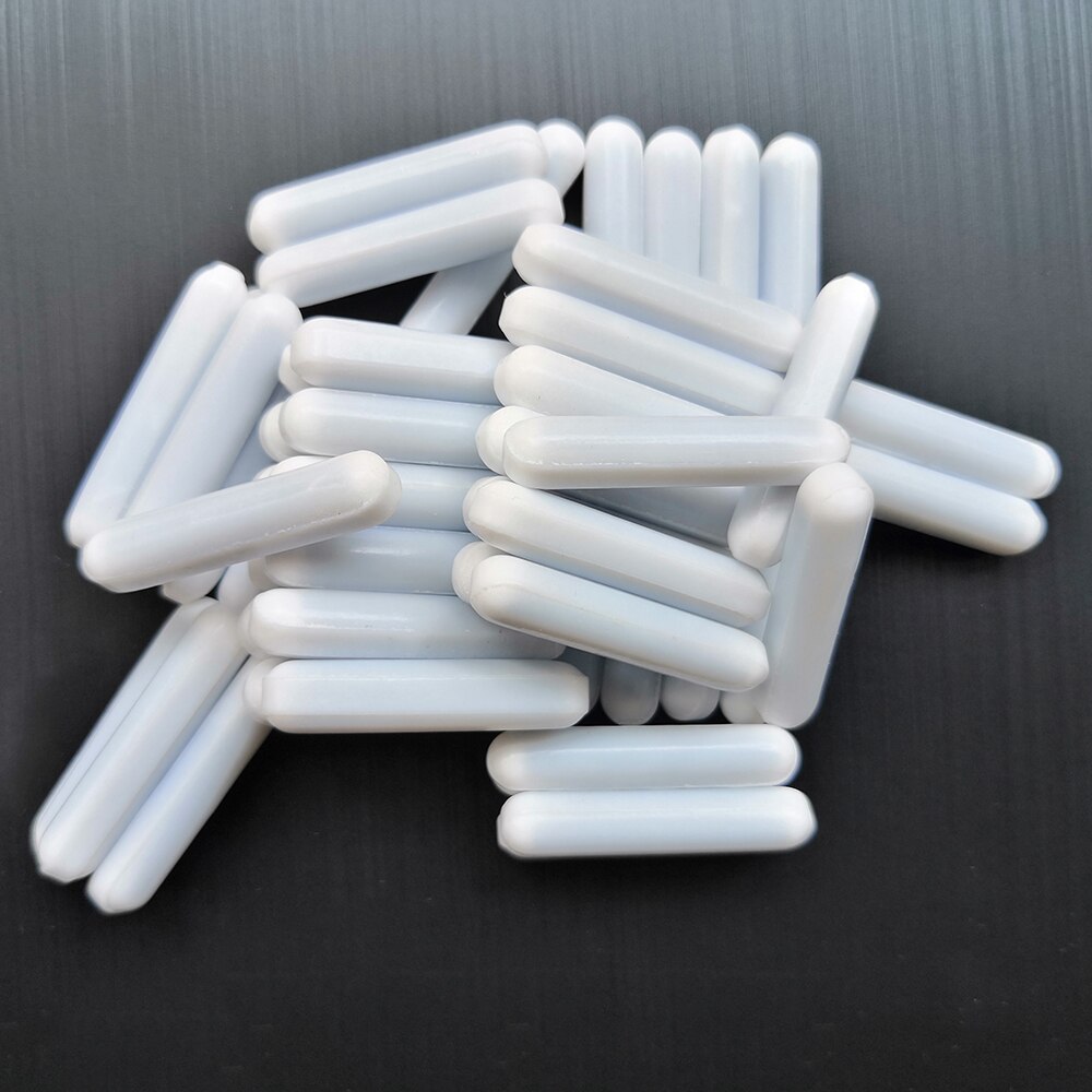 C6x30mm Laboratory Magnetic Stir Bar PTFE Plain Stirring Bars without Pivot Ring white Spinbars ,cylinder shape , 10pcs