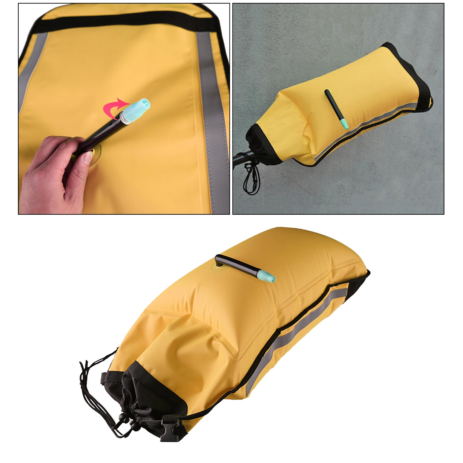 Kayak Inflatable Boat Paddle Float Two Chamber with Quick Release Buckle