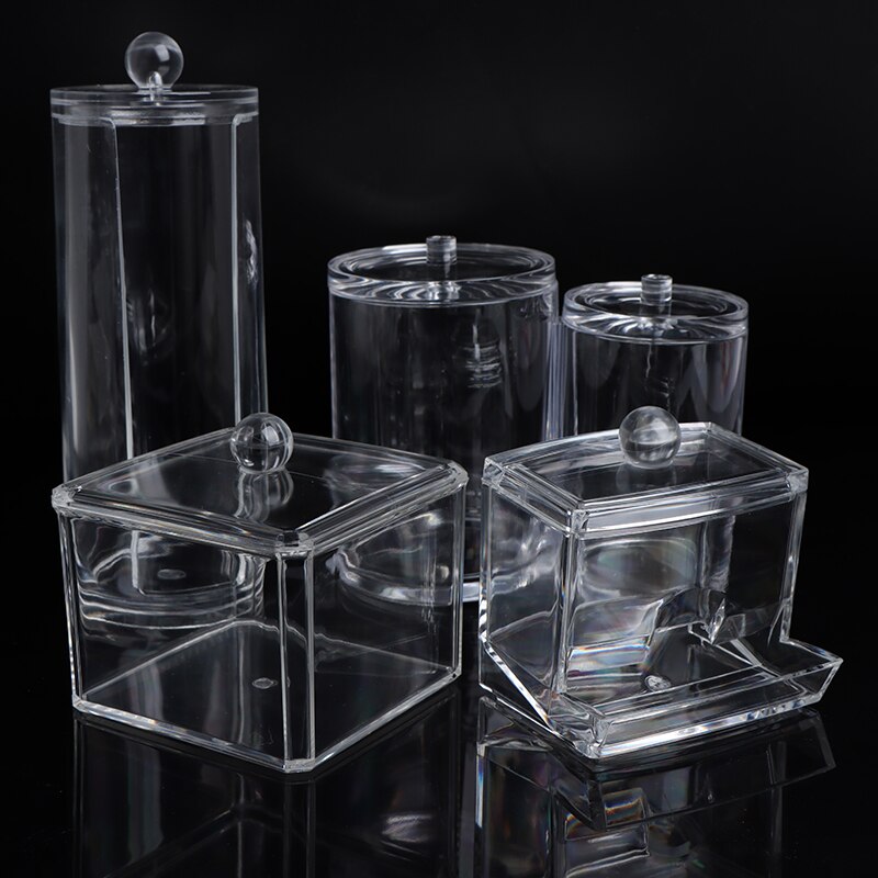 Acryl wattenstaafje make-up organizer opbergdoos draagbare container make-up wattenschijfjes houder cosmetica organizer
