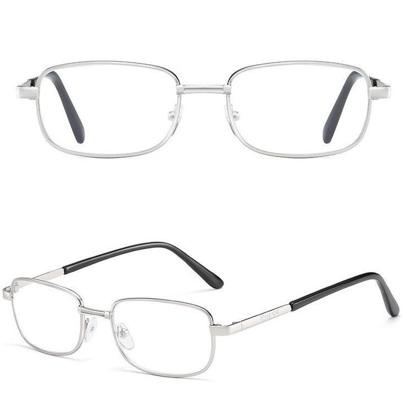 Anti-Blauw Licht Echt Glas Lense Natuurlijke Kristal Leesbril Mannen Vrouwen Anti-Uv Full Frame Verziendheid Brillen: +100