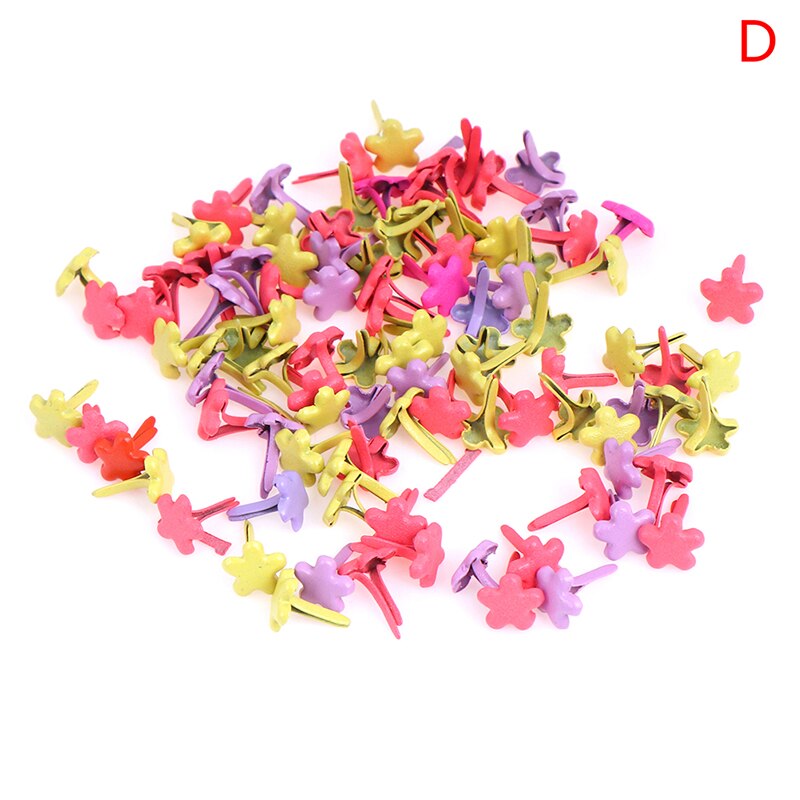 50/100 pièces fer bricolage rond en métal Mini Brads pour Scrapbooking accessoires embellissement attache artisanat fait main