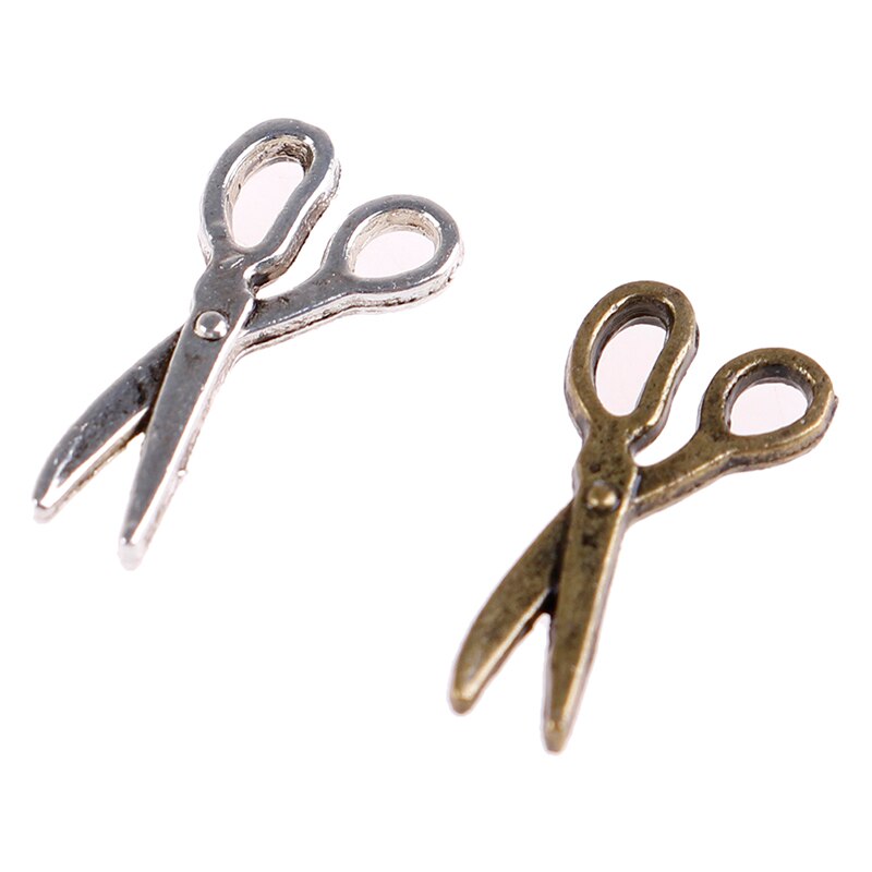 Miniatures Dolls House Furniture 1:12 Dollhouse Accessorie Metal Mini Silver Metal Scissors 1pc Simulation Scissors