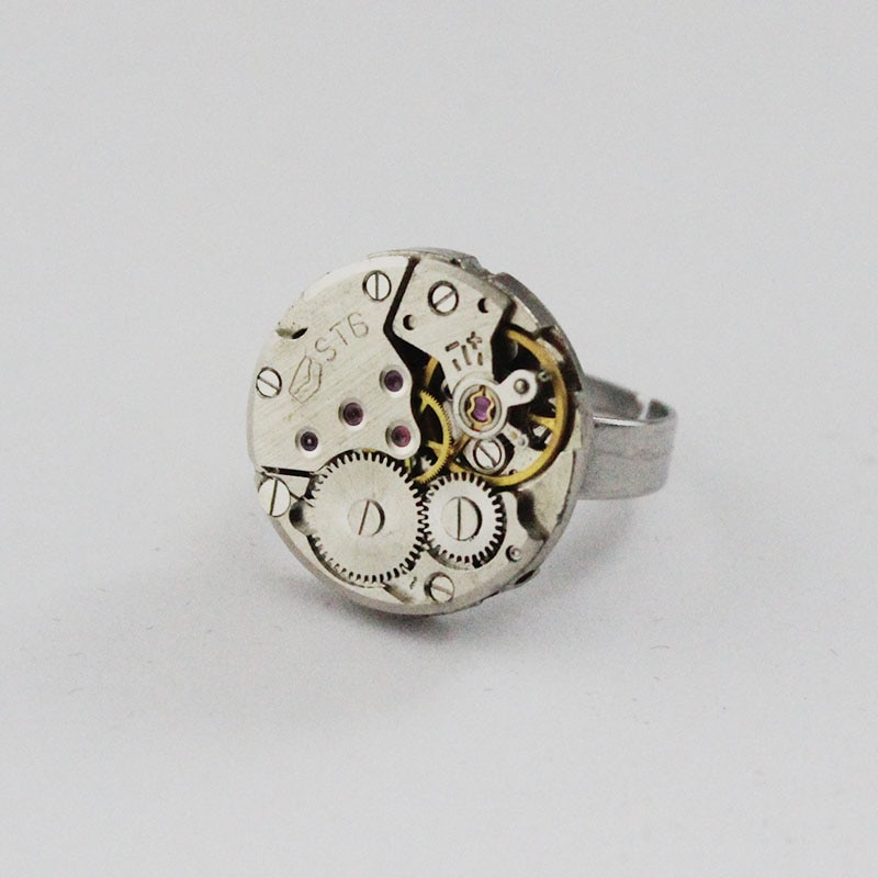 HUANZHI 2020 nowy punk indywidualność fajny aspekt ruch parowy bieg regulowane metalowe pierścionki dla kobiet Człowiek para pierścień