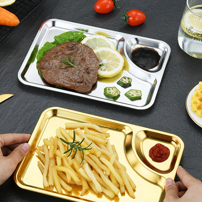 Stainless Steel Plate Rectangular Tray Practical Flat-Bottom Tray Rectangular Tray Restaurant Flat Bottom Plate