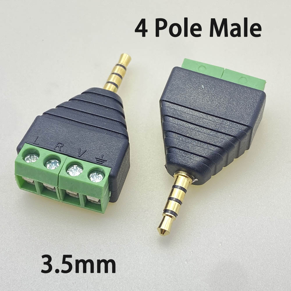 2/5/10 pcs 3.5mm jack headphone plug 3 pole/4 pole stereo Male/Female connector solderless audio head to terminal plug diy