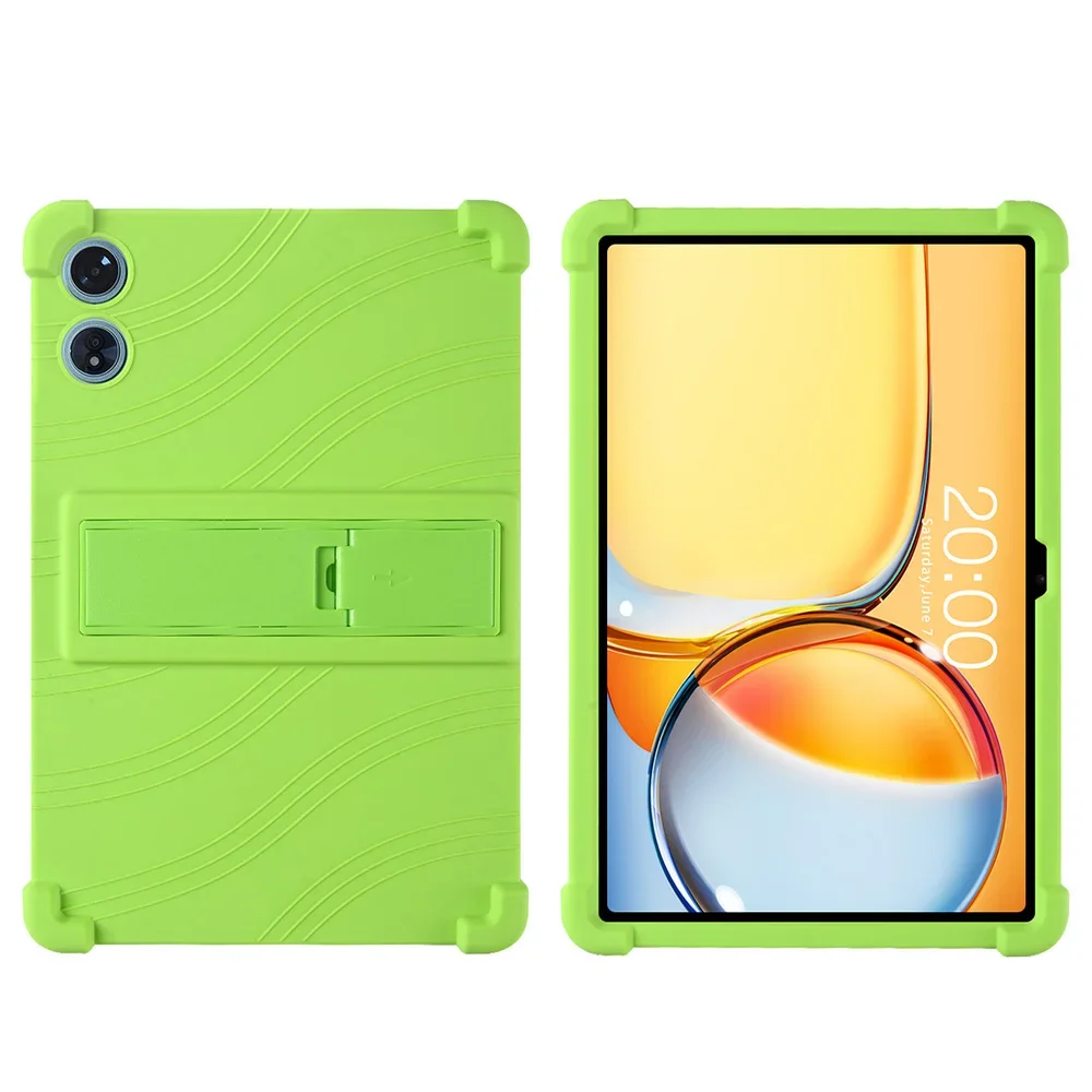 Til teclast  p50 ai tablet 11 " android 15 etui stødsikkert cover blødt silikone stativ beskyttende skal: Grøn