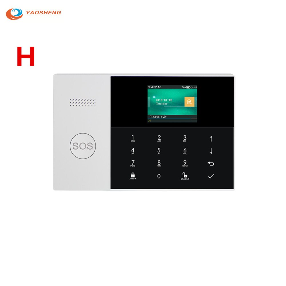 433Mhz Wifi Gsm Alarmsysteem Motion Sensor Sim Sms Gprs Tft Lcd Touch Toetsenbord Bedraad Draadloze Beveiliging alarm Kits: H- / ons aansluiten