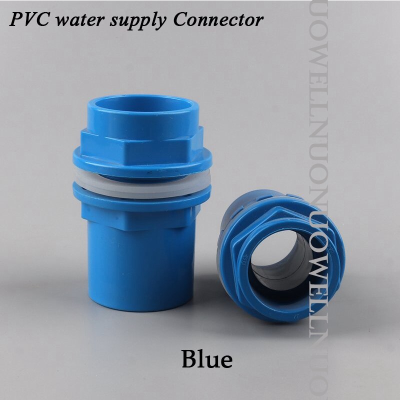 10Pcs PVC Pipe Connector 20 25 32 40 50mm Fish tank water connection Garden irrigation aquarium water supply tube Plastic union: 40mm / Blue