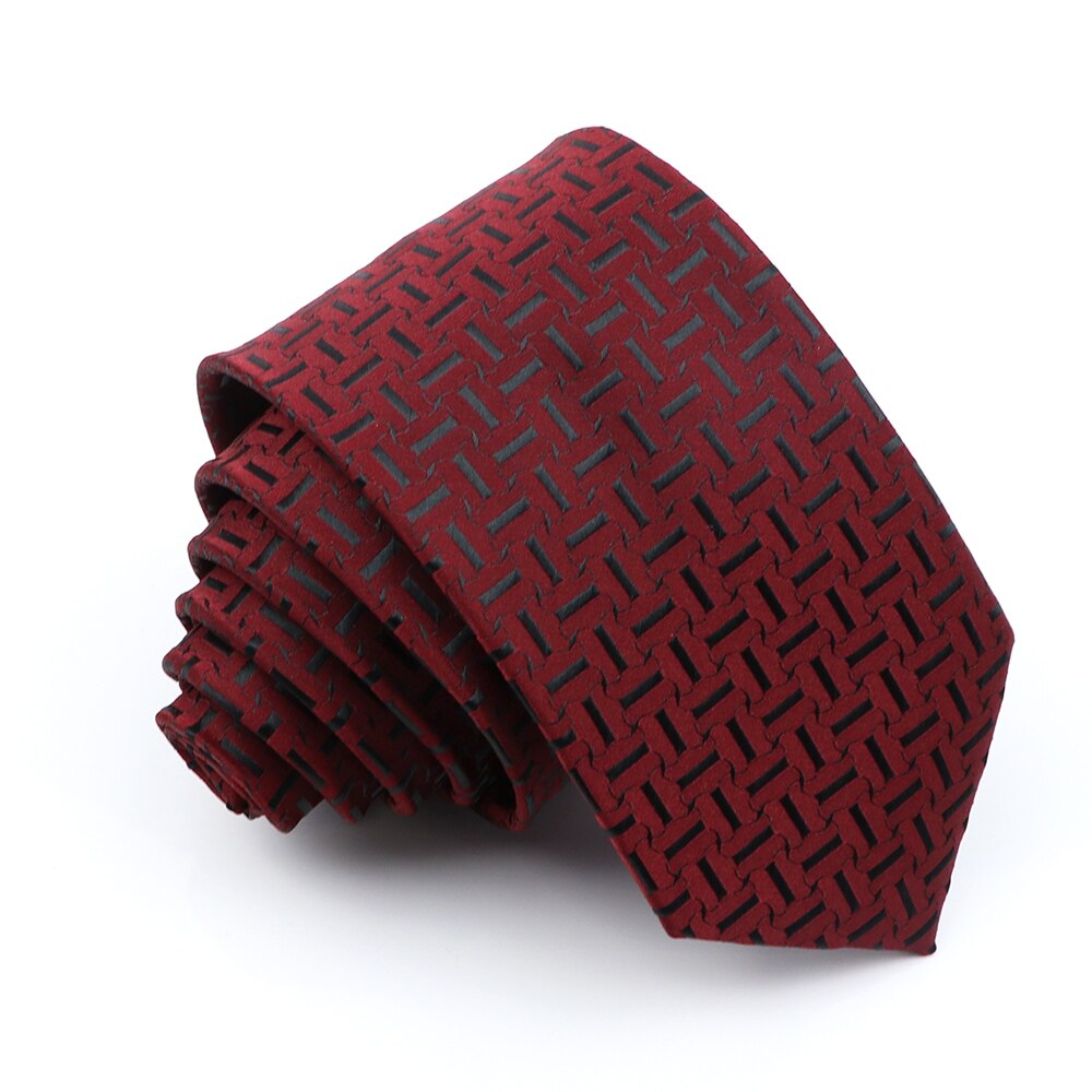 Corbata Negra a rayas para hombre, corbatas a cuadros de Color sólido de 6cm, azul y rojo, accesorios de uso diario, corbata, de de boda para hombre: 24