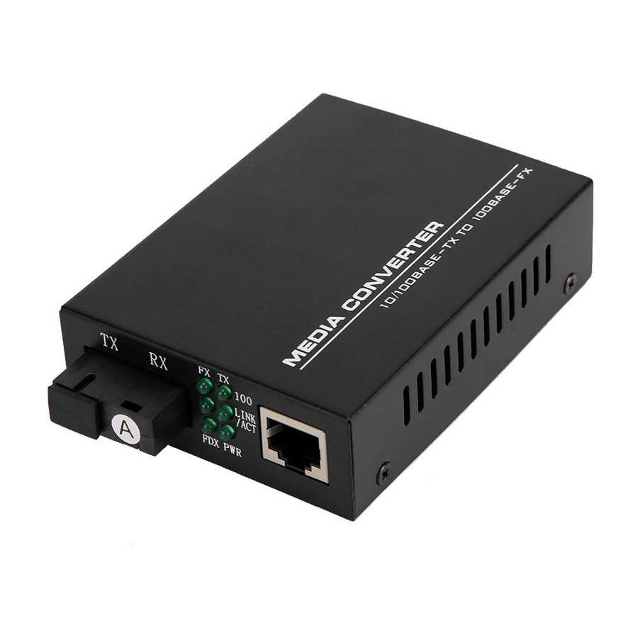 2 x gigabit ethernet mediekonverter 100-250v transceiver singlemode 100m ethernet optisk fiber mediekonverter