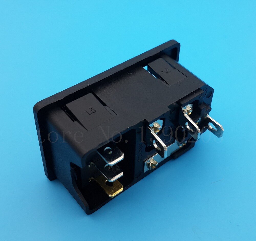 10Pcs IEC320 C14 AC 250V/10A Power Socket With Fuse Holder Red Light 3Pin Switch 1.5Type