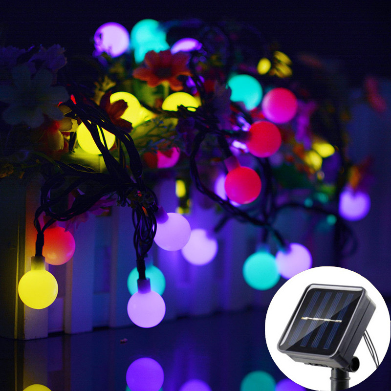 Solcellslampor med liten boll, 100 led-lampor, /50 led-lampor, /20 led -lampor, trädgård, hem, staket, balkong, trädfest, jul, halloween, bröllopsdekoration: Grön / 350w