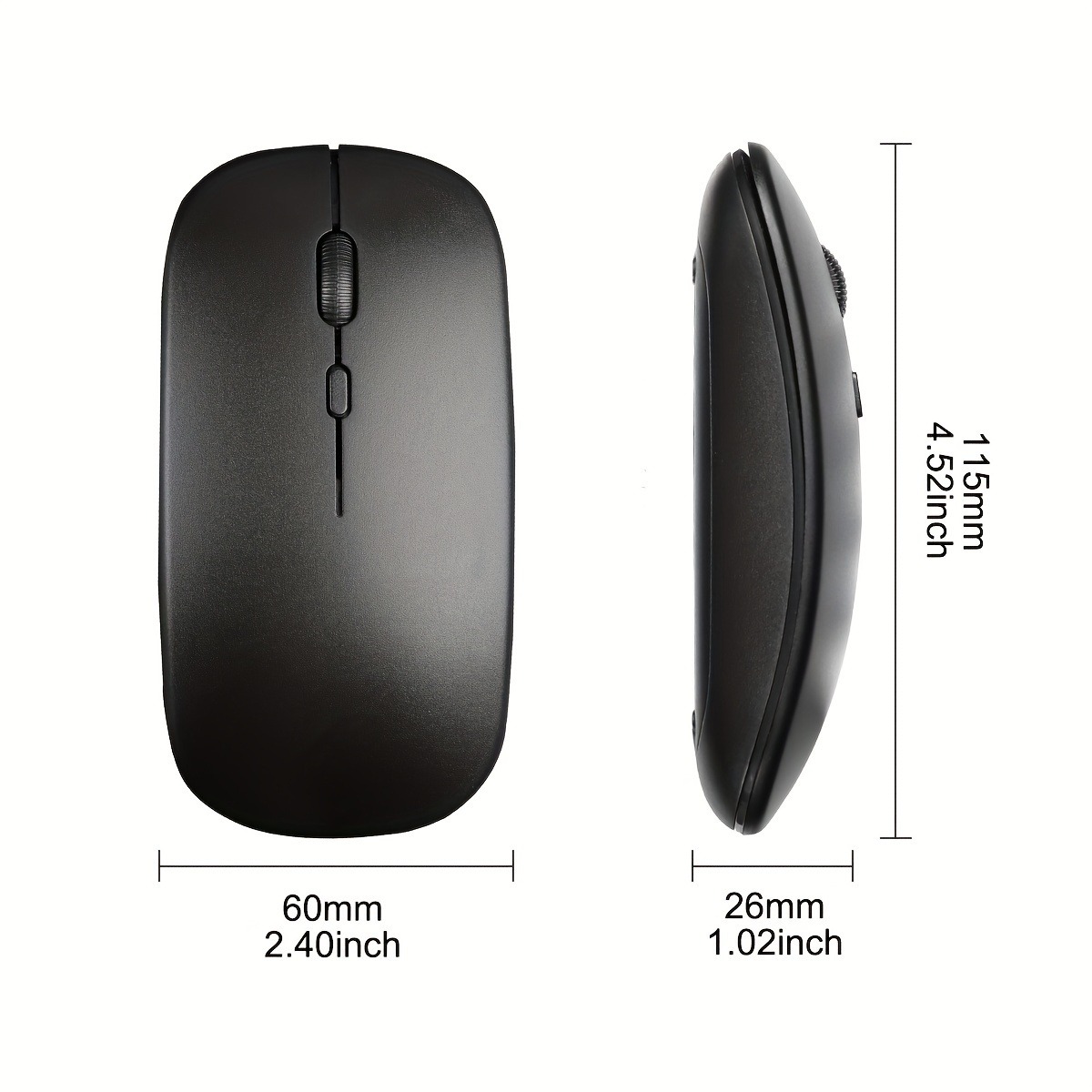 Wireless Dual Mode Mouse, Optical Mouse with Bluetooth and 2.4G connectivity, Ergonomic , Adjustable DPI for PC/Laptop