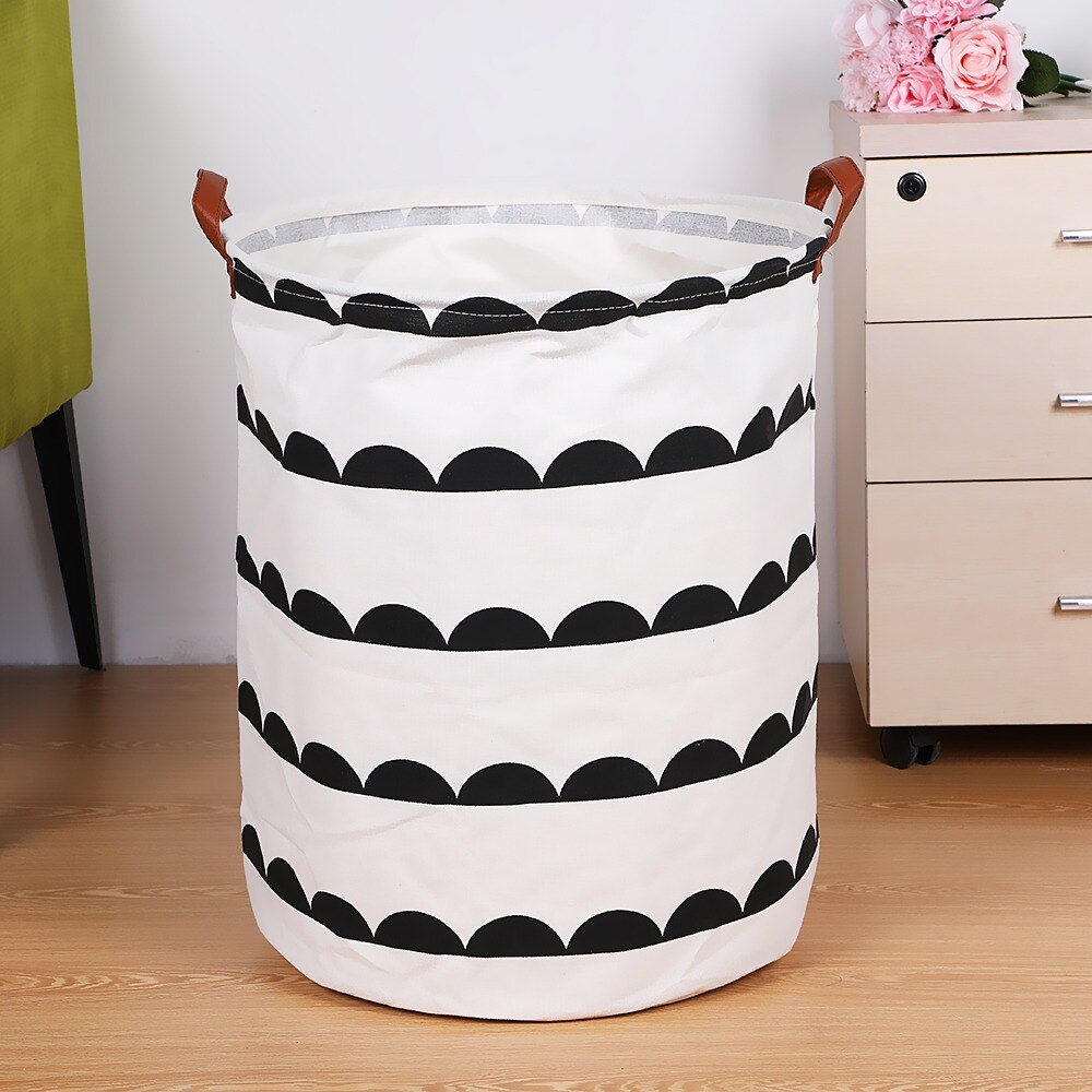 Panier de rangement rond large, sac à linge, bac d'organisation, pour vêtements, jouets, rabattable avec une grande capacité, 1 pièce: D