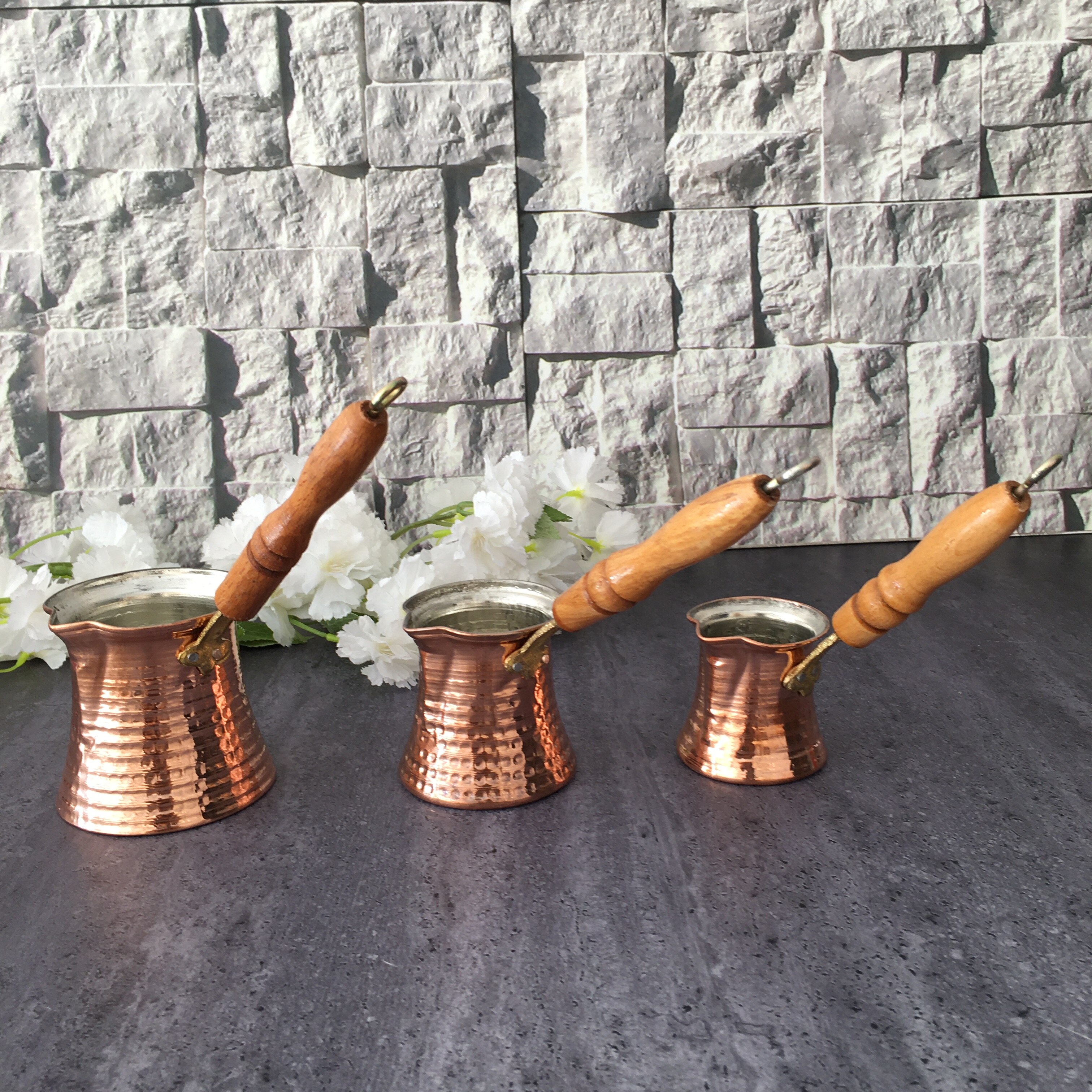 Turkish Coffee Pot 3 Size Traditional Copper Cofee Maker Cezve Made in Turkey Tурецкая Kофеварка Tурка