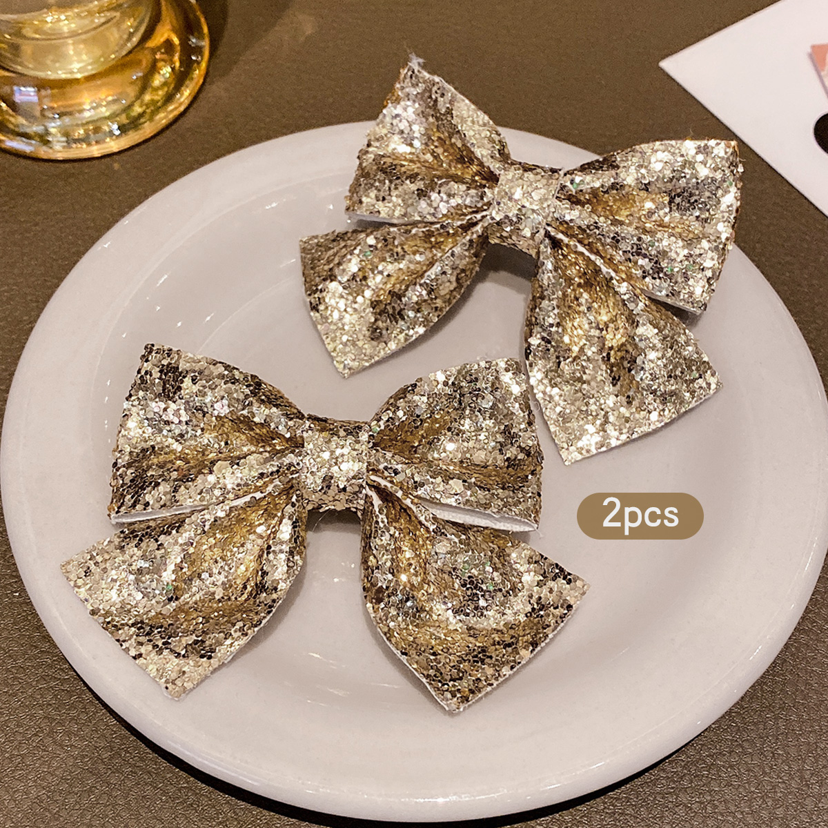 2 gouden strik haarclips, modieus, lief en schattig, geschikt voor dagelijks gebruik als haaraccessoires