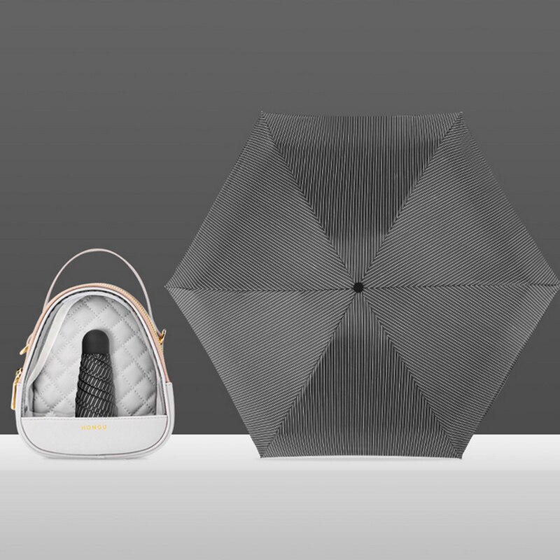 18cm Ultralight Mini Sunshade Umbrella Pocket Umbrella Black Plastic Sunscreen And UV Protection Female Folding Sun Umbrella: G20211373 K