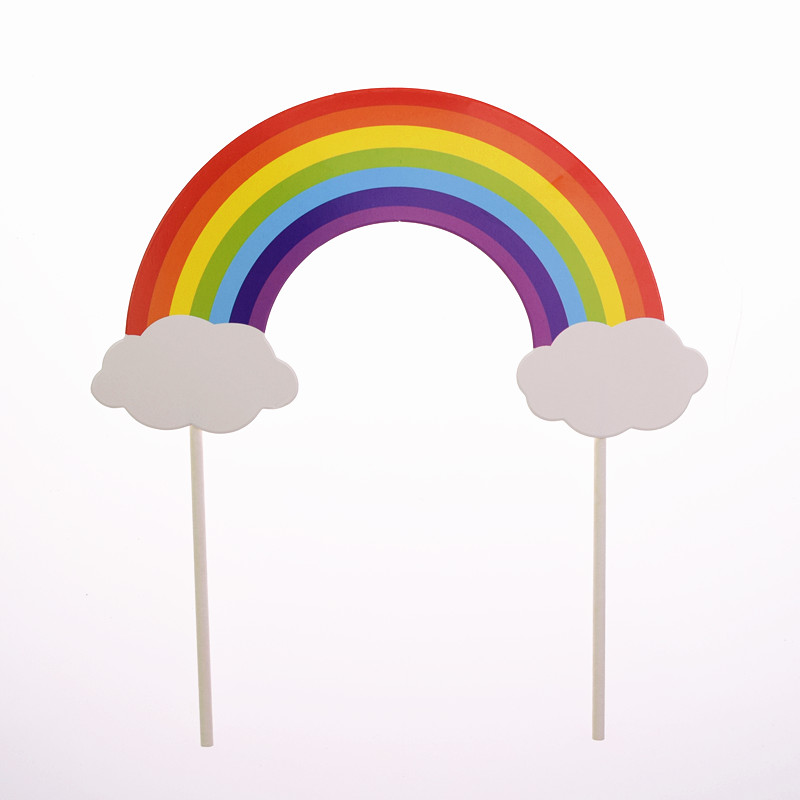 Rainbow Happy Birthday Cake Topper Flags Train With Bowtie Cartoon Animals For Birthday wedding Party Cake Baking Decor