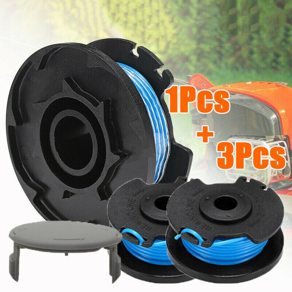 3pcs Trimmer Spool Line With Spool Covers For Ryobi One Lawn Mower Ac14rl3a Outdoor Garden Tools Weeding Tool