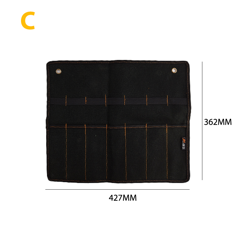 Chisel Carrying Case Canvas Pocket Tool Roll Holder Wrench Pouch 4 Pockets Organizer For Knife Hammers Gouges Carpenter: DARK GRAY