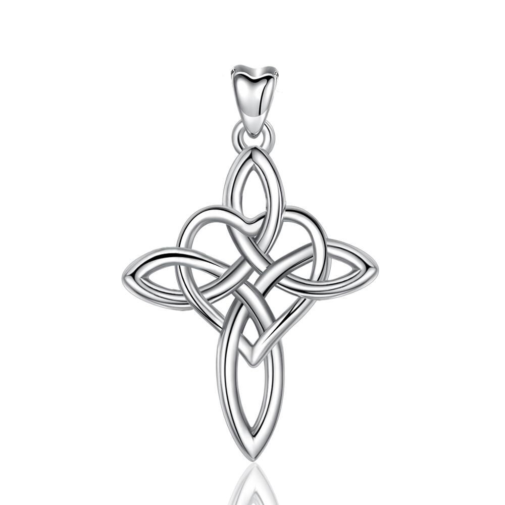 Eudora 925 Sterling Zilveren Ierse Keltische Puur Zilveren Hanger Ketting Zilveren Choker Statement Ketting Vrouwen Sieraden D523: WHITE