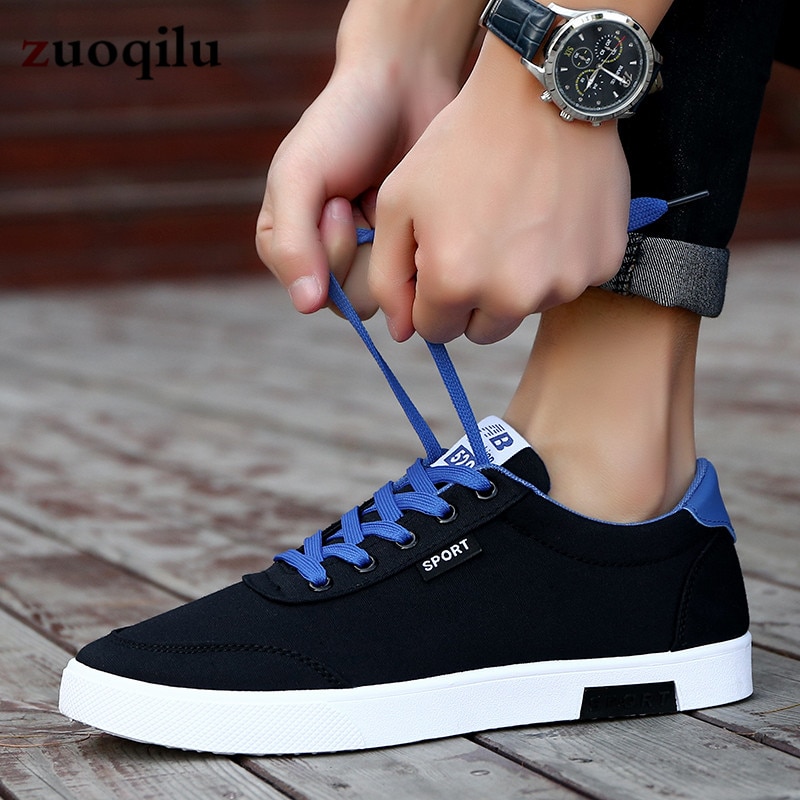 Men Shoes Men Casual Canvas Shoes Lightweight Lace Up Sneakers Summer Breathable Men Flats Shoes Male Footwear