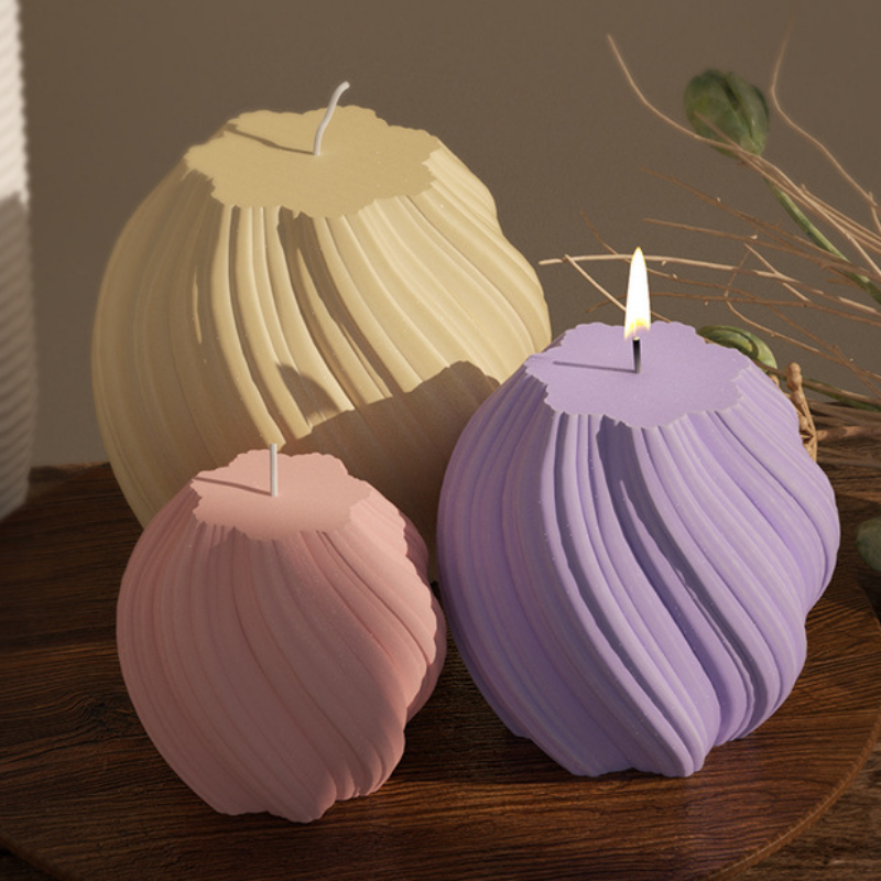 Gemos Molde de silicona geométrico 3D para velas, moldes de silicona con forma de ondas para velas, molde de jabón DIY, Molde de resina, molde de yeso