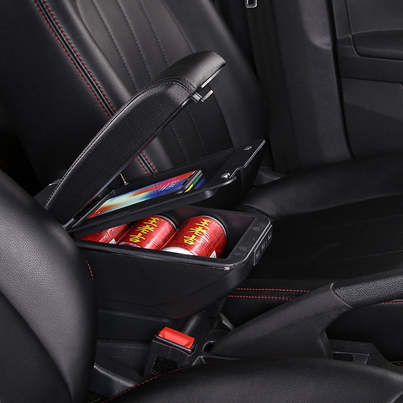 Boîte accoudoir Double couche rotative pour Renault Sandero Dacia, accessoires de rangement de contenu central support de verre