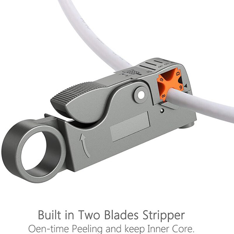 Coaxial Cable Crimping Tool Kit Compression Pliers and Wire Strippers for RG58 RG59 RG6 Coaxial Cable