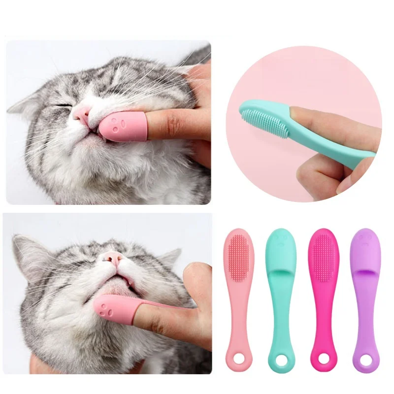 Cepillo suave para dedos de mascotas para perros y gatos, cepillo de dientes para manchas de desgarro, cuidado de los ojos, herramientas de limpieza y cuidado, suministros de limpieza para perros y gatos