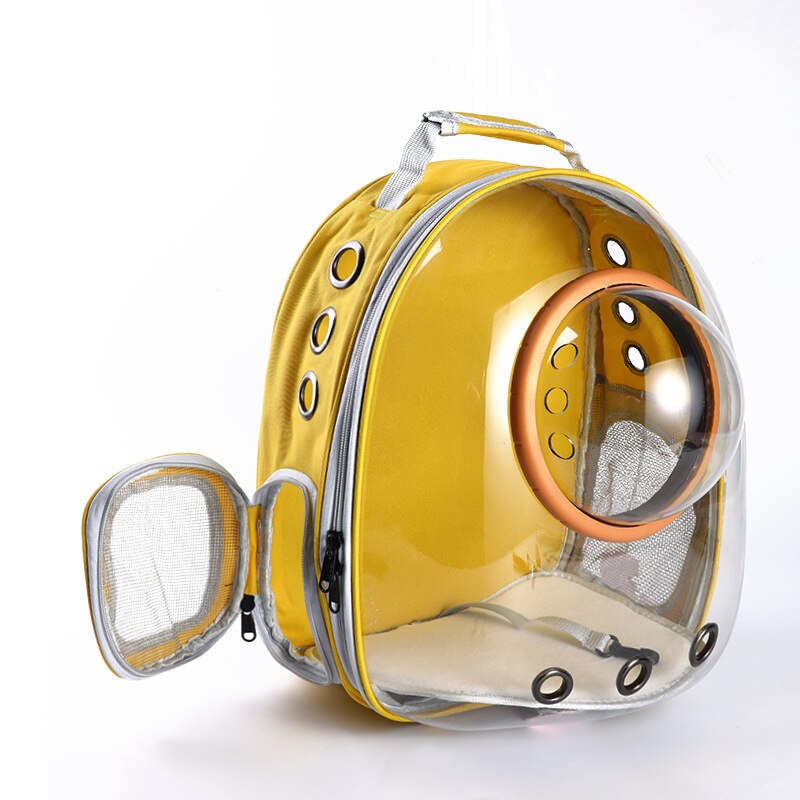 mochila transportin perro suministros para gatos transportin gato Mochila transparente para gato, bolsa de transporte para mascotas, cápsula espacial plegable y transpirable, bolsa de viaje para mascotas al aire libre: yellow