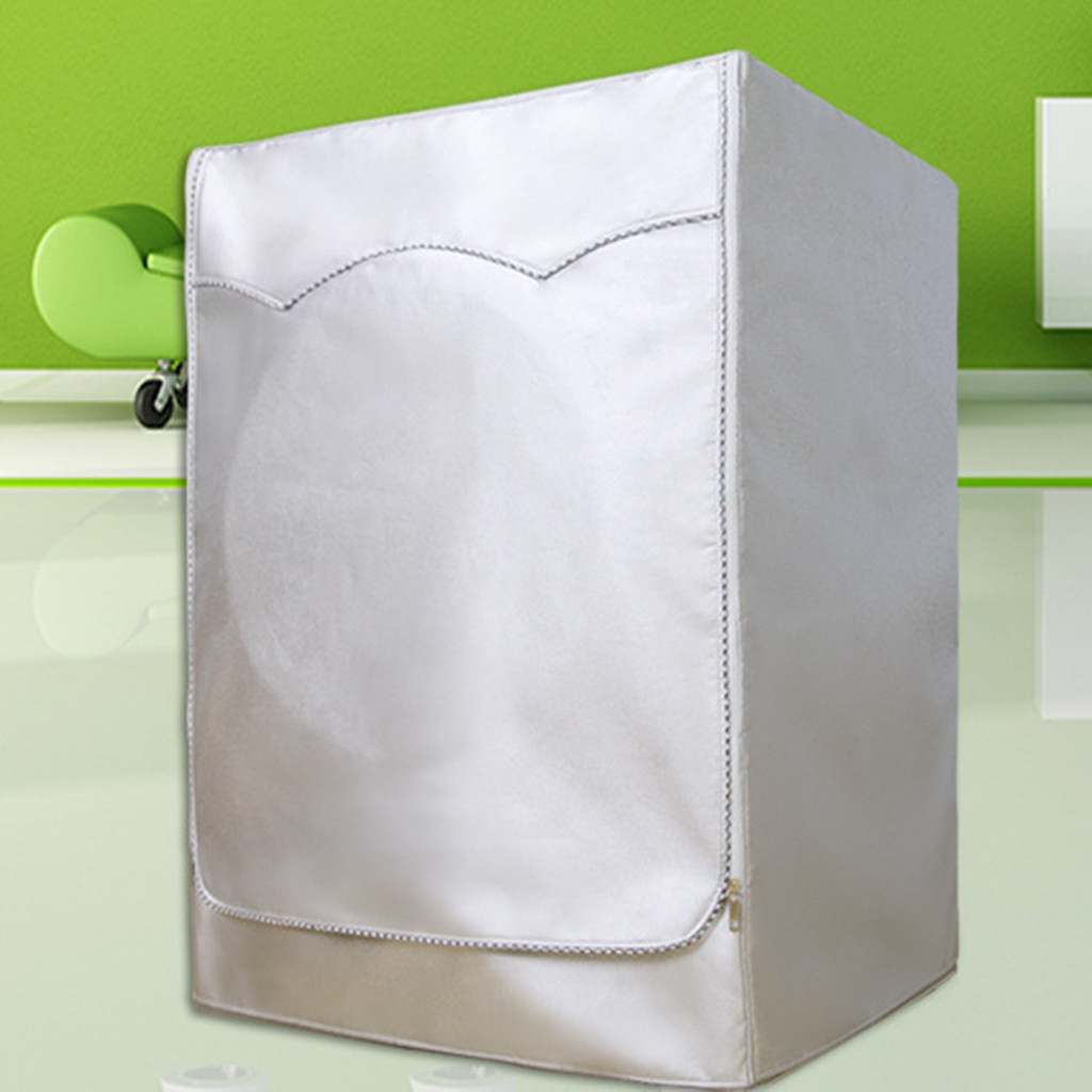 Outdoor Washing Machine Cover Waterproof And Outdoor Sunscreen Laundry Dryer Cover Sunscreen Laundry Silver Coating Dustproof