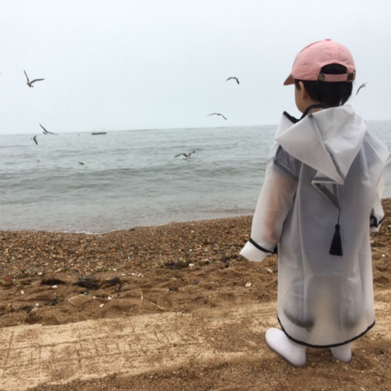 EnkeliBB de capa de lluvia transparente bebé niños y niñas ropa creativa de niño transparente