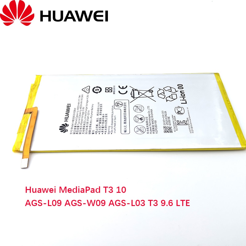 Huawei mediapad  t3 10 ags -l09 ags -w09 ags -l03 t3 9.6 lte 100%  originale batteri + trackingnummer + hjem