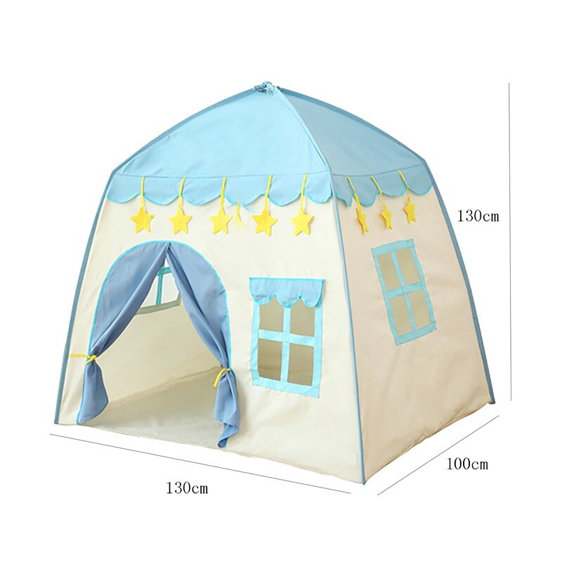 1.3M Draagbare Kinderen Tent Wigwam Vouwen Kinderen Tenten Tipi Baby Speelhuis Grote Meisjes Roze Prinses Kasteel Kind room Decor