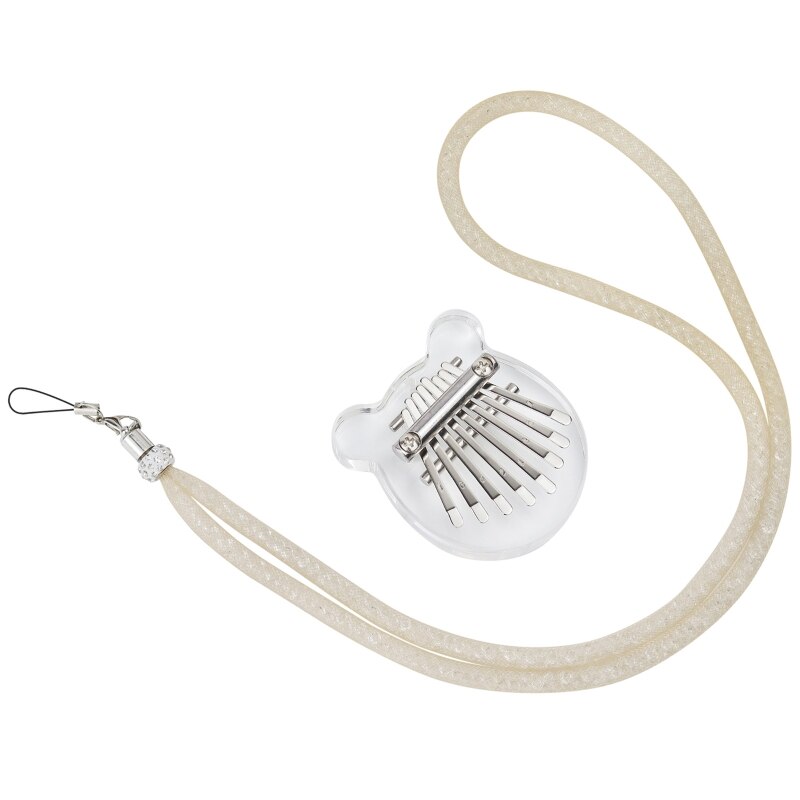 Cristal 8 touches Mini Transparent Kalimba doigt pouce Piano Mbira bois jouet
