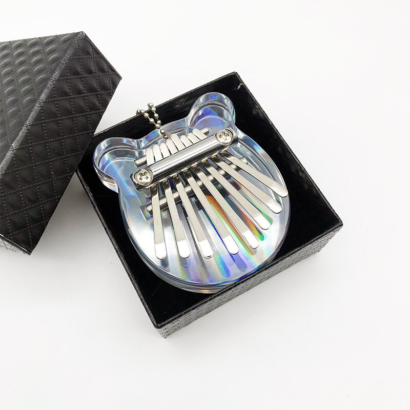 Kalimba 17 Toetsen, Transparant Acryl Duim Piano Starter Vinger Piano Met Kalimba Case Tune Hamer Studie Boekje Stickers: 7 key mickey