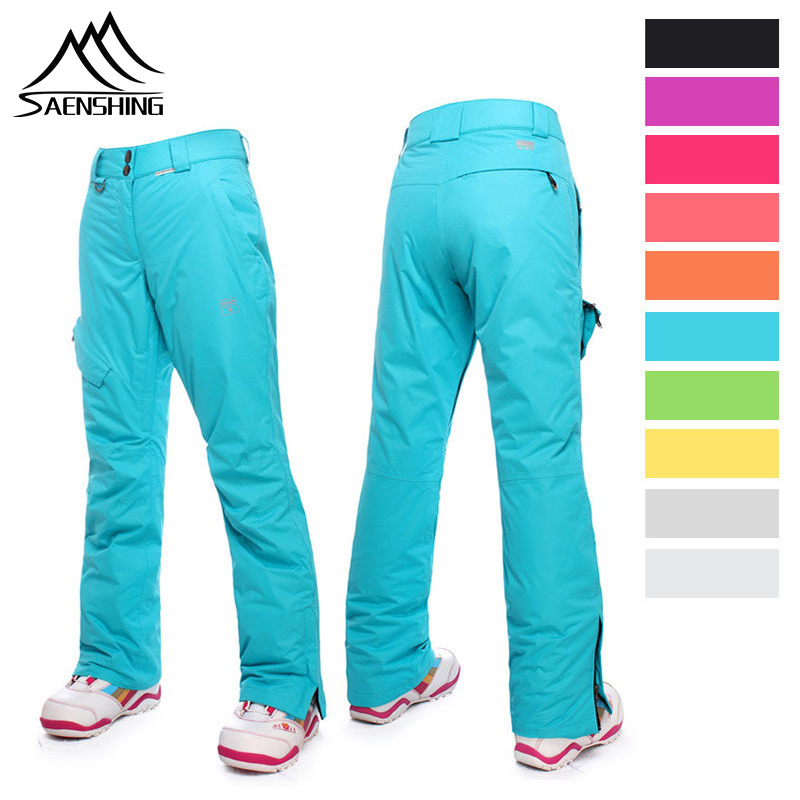 SAENSHING Winter Ski Pant Women Snow Pants waterproof Ski Trousers Women High Waist Strapless Winter female Snowboard Pants