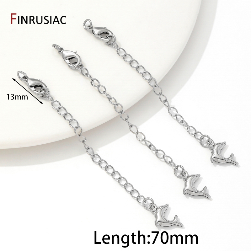 Cadenas de extensión de latón chapado en oro de 18 quilates con cierres de langosta, conector de eslabones, cola de collar, suministros de accesorios de pulsera DIY