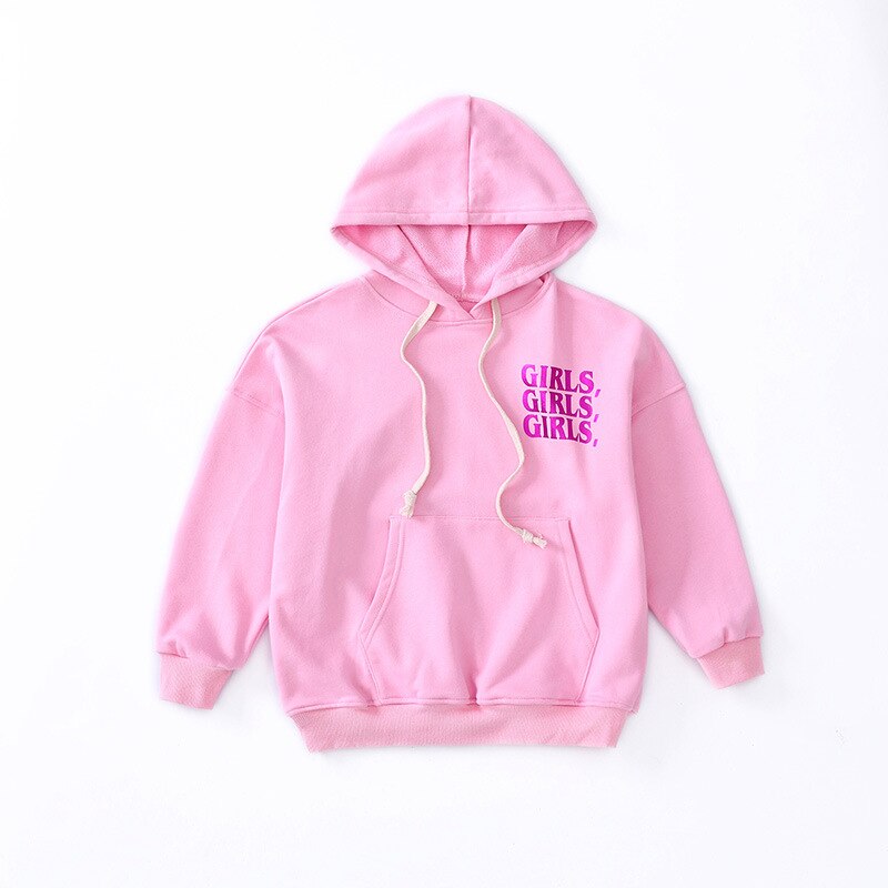 Grote meisjes hoodies katoen lente tienermeisjes letter print hoodies tops kinderen losse sweatshirts lange mouwen bovenkleding