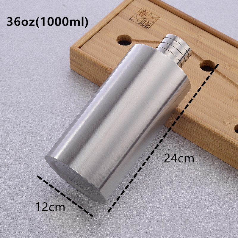 18oz/36oz Double Stainless Steel 304 Hip Flask Large Capacity Whiskey Wine Flagon Bottle Travel Drinkware: 36oz