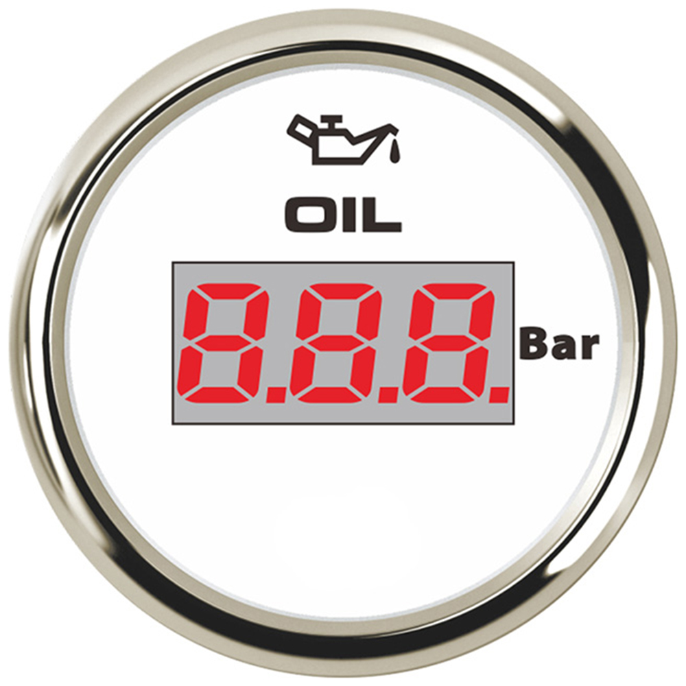 52 mm Digital Engine Oil Pressure Indicator Oil Manometer IP 67 Waterproof for Engine Motorcycle Car Boat Oil Gauge piezometer