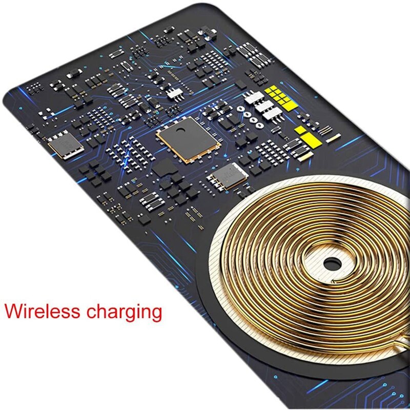 QI Wireless Charging Mouse Pad 10W 2 in 1, Extended Soft LED Gaming Keyboard Mat, Large Mousepad Non Slip Rubber Base, for All Q