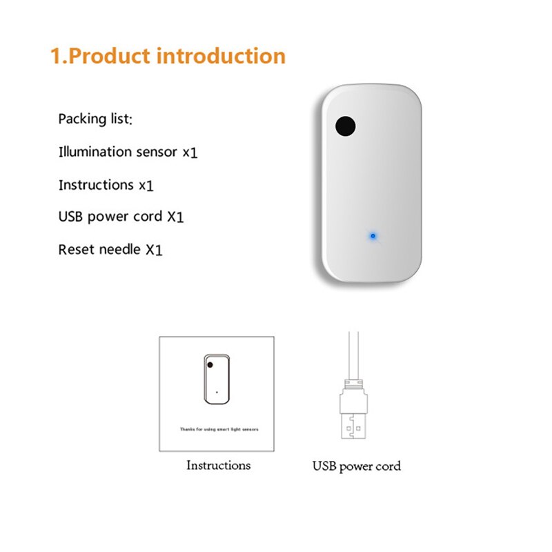 Tuya wifi luminous flux light brightness sensor detector, used to automatically turn on the lights and open the curtains