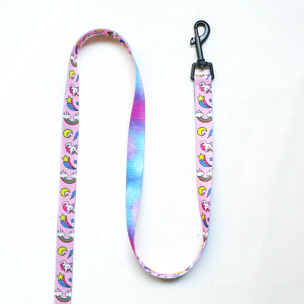 Unicorn Small Dog Harness No Pull Dog Vest Harness for Small Medium Dogs Breathable Pets Puppy French Bulldog Harness Leash Set: Pink dog leash / M