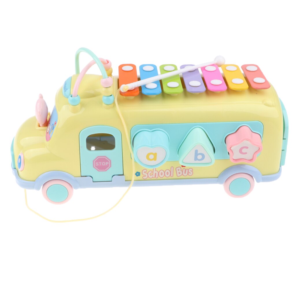 Jouet de Bus 5 en 1 pour enfants, modèle Push And Pull, Musical
