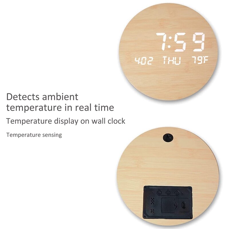 Wireless Long-Duration Clock Wall-Mounted Digital Wall Clock Night Light Clock Fashionable Clock Wall Clock