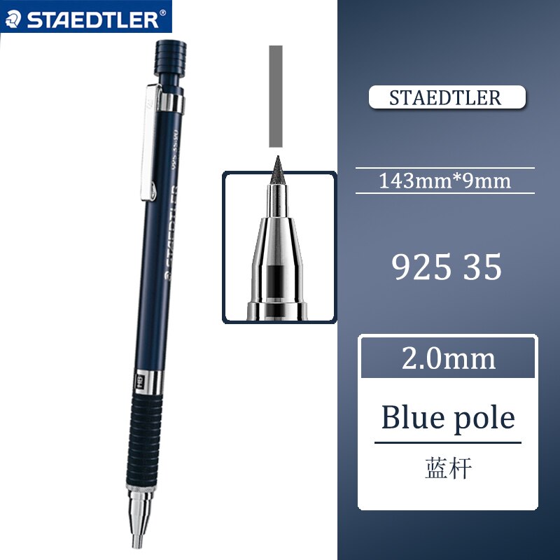 Lápiz automático Staedtler 925 Series 25 | 35 lápiz de dibujo de lápiz movible de centro de gravedad bajo de varilla de Metal: 925 35 2.0mm