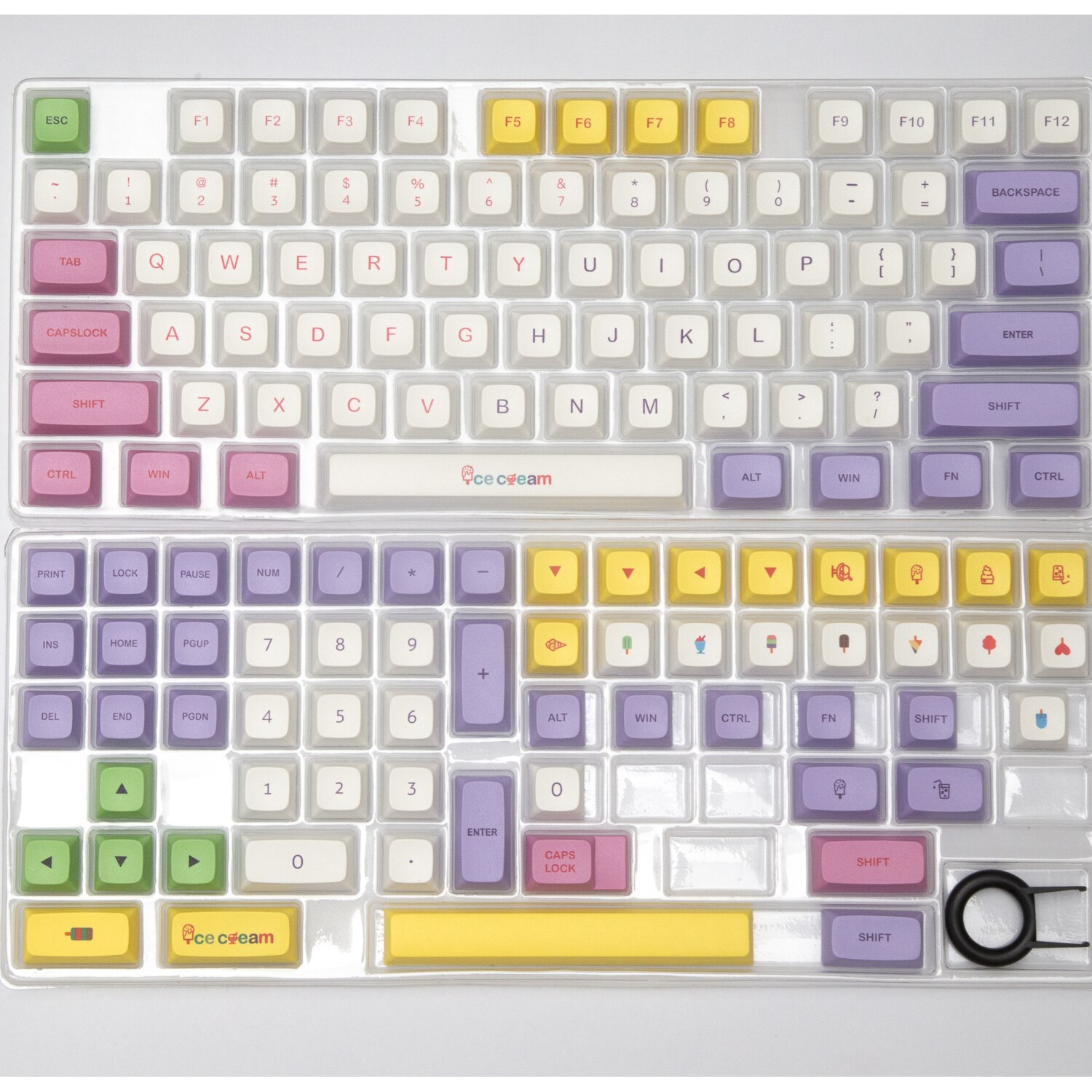 135 Toetsen Ijs Thema Keycaps Xda Profiel Pbt Dye Sublimatie Toetsenbord Keycap Voor Mx Schakelaar 61/64/68/87/96/104/108 Toetsenbord